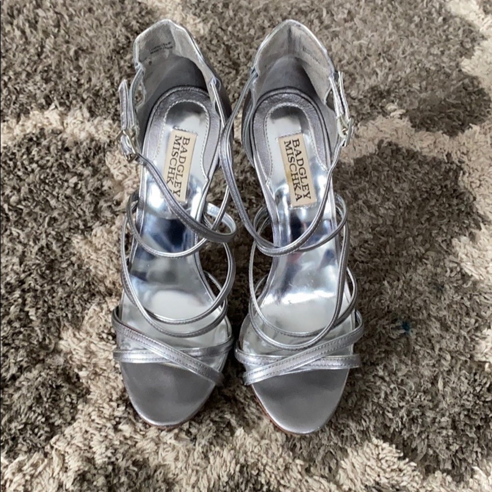 Badgley Mischka Silver Heels